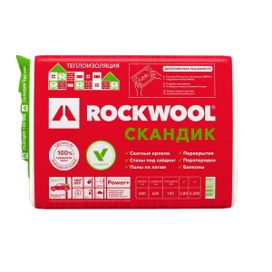 Каменная вата Rockwool Лайт Баттс Скандик 100*600*800 мм; 2,88 м2/0,288 м3/упак.